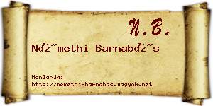 Némethi Barnabás névjegykártya