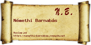 Némethi Barnabás névjegykártya