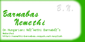 barnabas nemethi business card